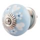 Turquoise Heart Ceramic Floral Knobs